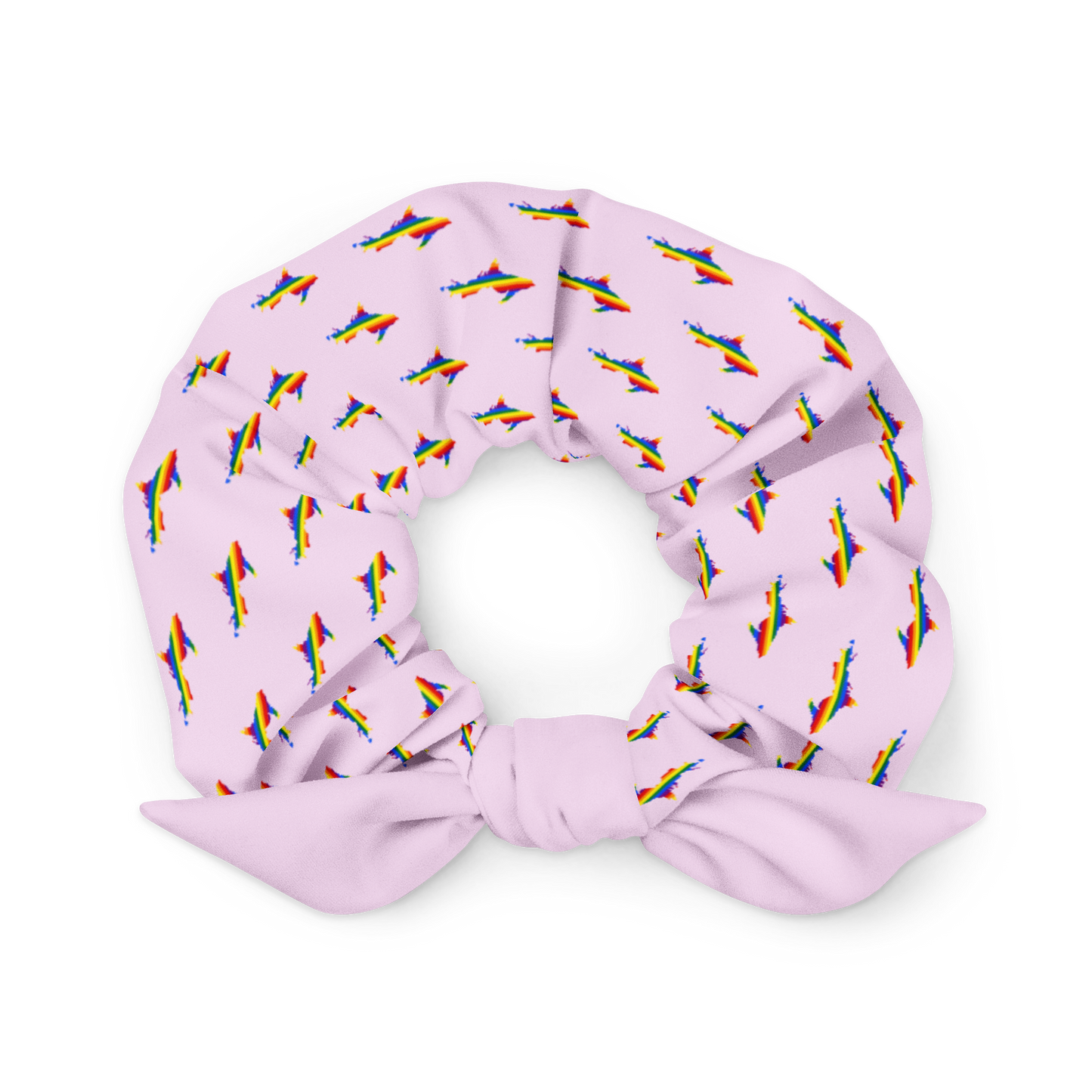 Michigan Upper Peninsula Scrunchie (w/ UP Rainbow Pride Flag) | Pale Lavender