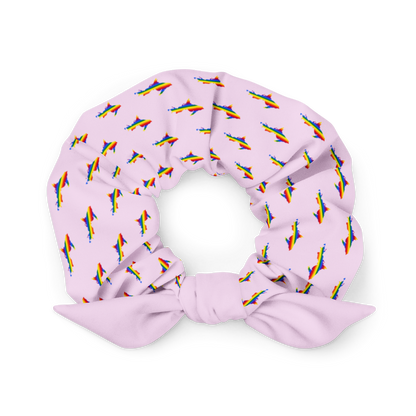 Michigan Upper Peninsula Scrunchie (w/ UP Rainbow Pride Flag) | Pale Lavender