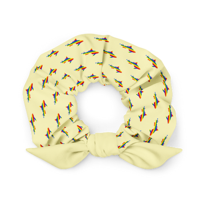 Michigan Upper Peninsula Scrunchie (w/ UP Rainbow Pride Flag) | Canary Yellow