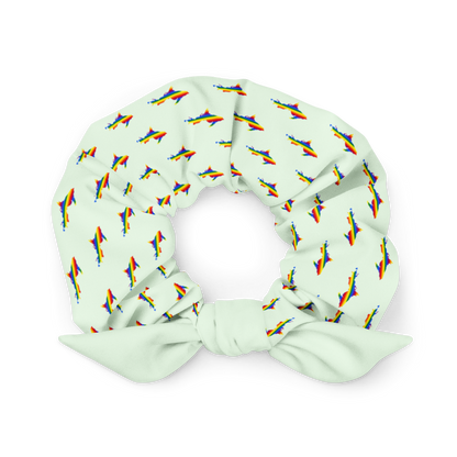 Michigan Upper Peninsula Scrunchie (w/ UP Rainbow Pride Flag) | Dew Green