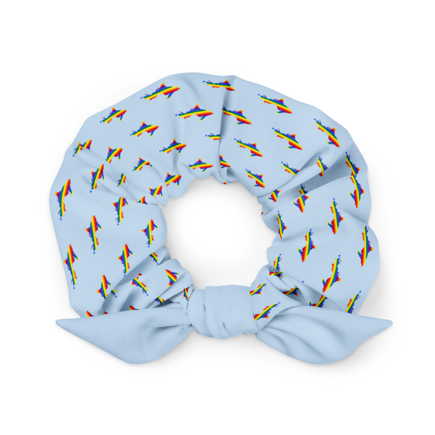 Michigan Upper Peninsula Scrunchie (w/ UP Rainbow Pride Flag) | Light Blue