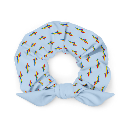 Michigan Upper Peninsula Scrunchie (w/ UP Rainbow Pride Flag) | Light Blue