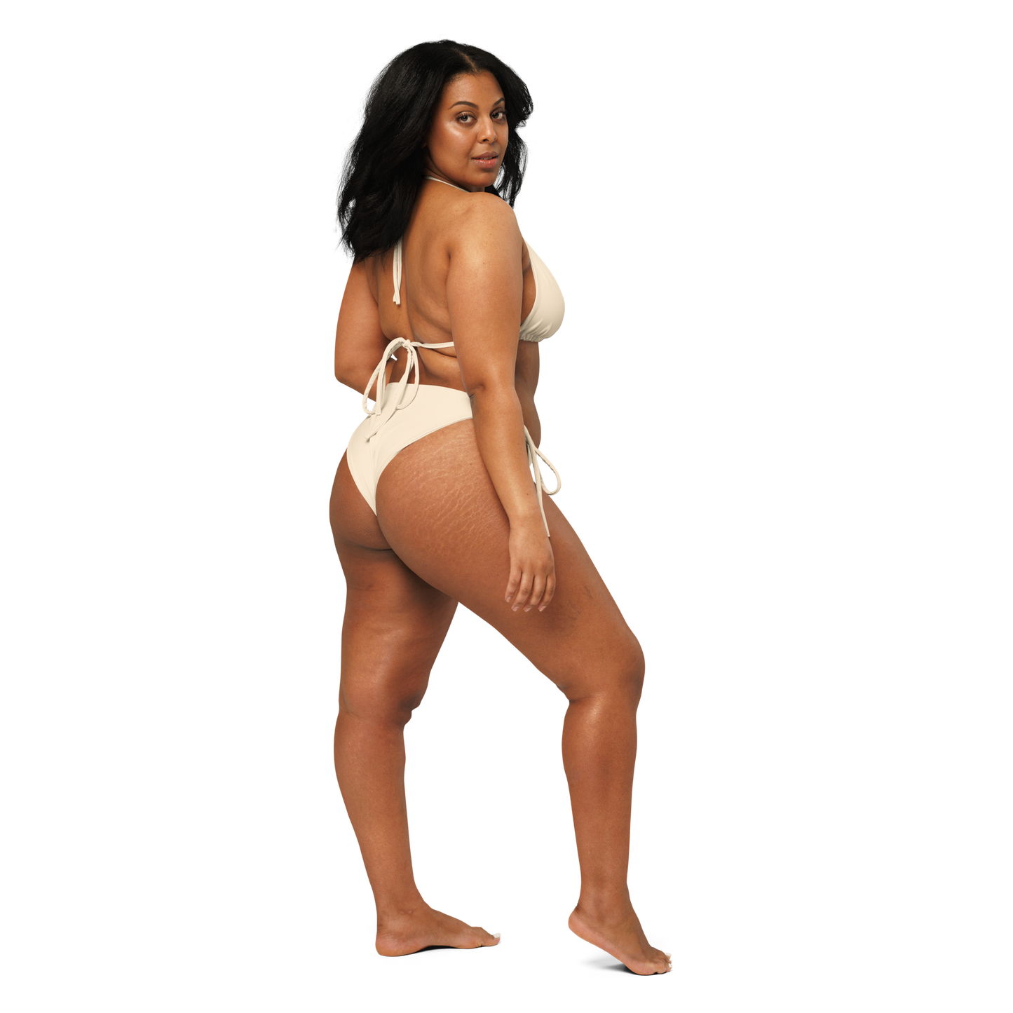 Michigan Upper Peninsula String Bikini (w/ Dual UP Outlines) | Champagne White