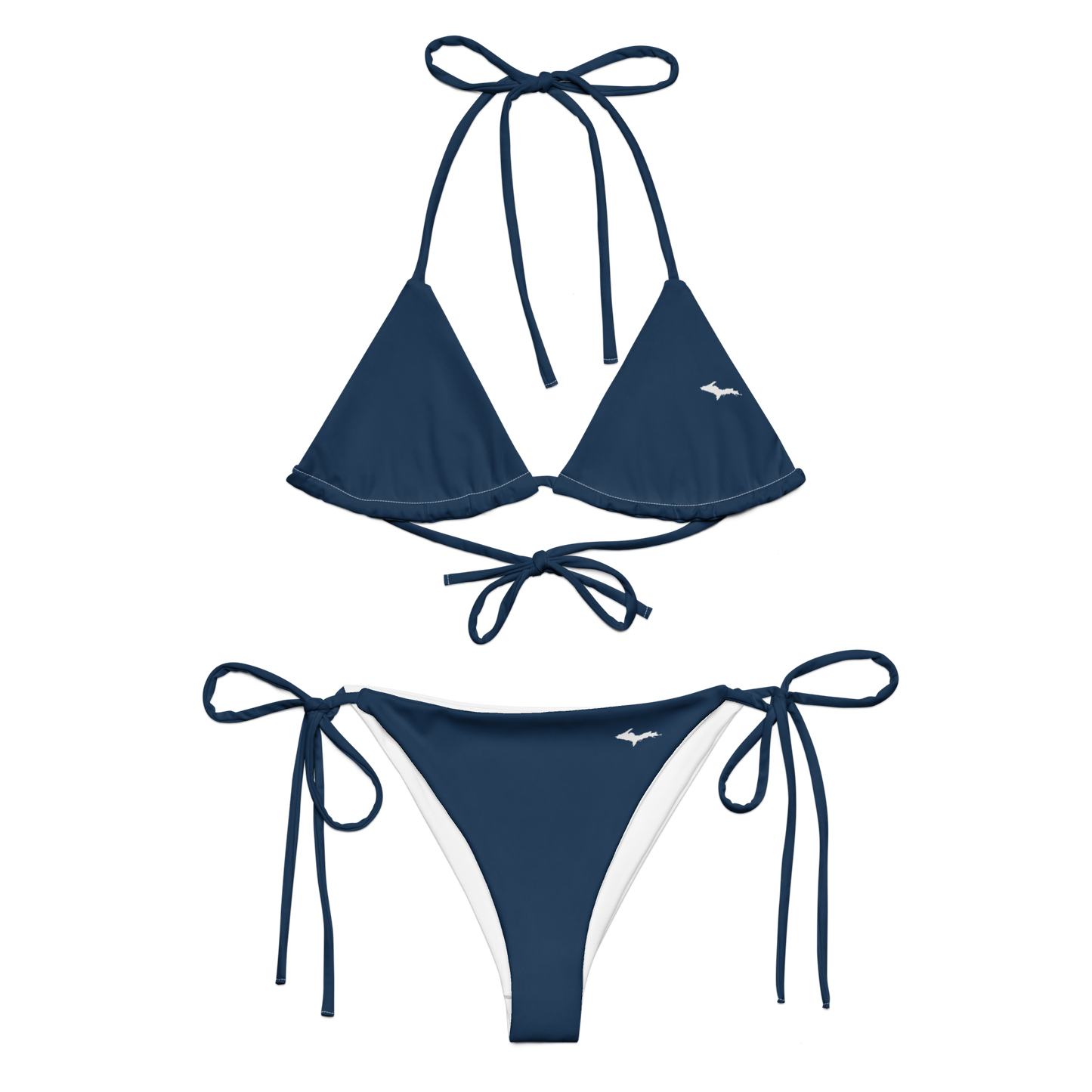 Michigan Upper Peninsula String Bikini (w/ Dual UP Outlines) | Navy