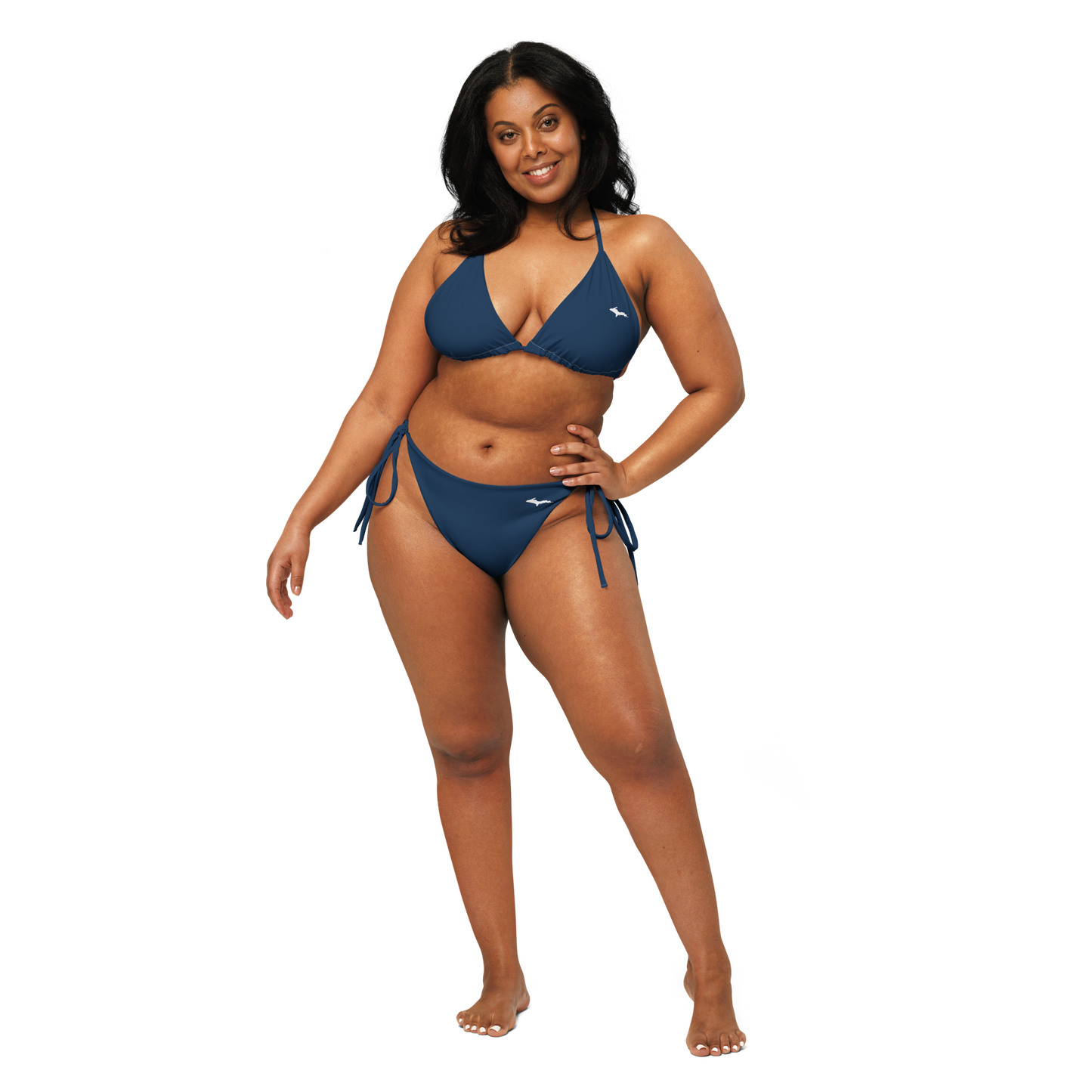 Michigan Upper Peninsula String Bikini (w/ Dual UP Outlines) | Navy