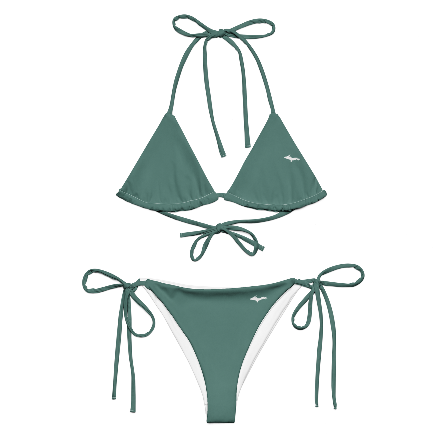 Michigan Upper Peninsula String Bikini (w/ Dual UP Outlines) | Copper Green