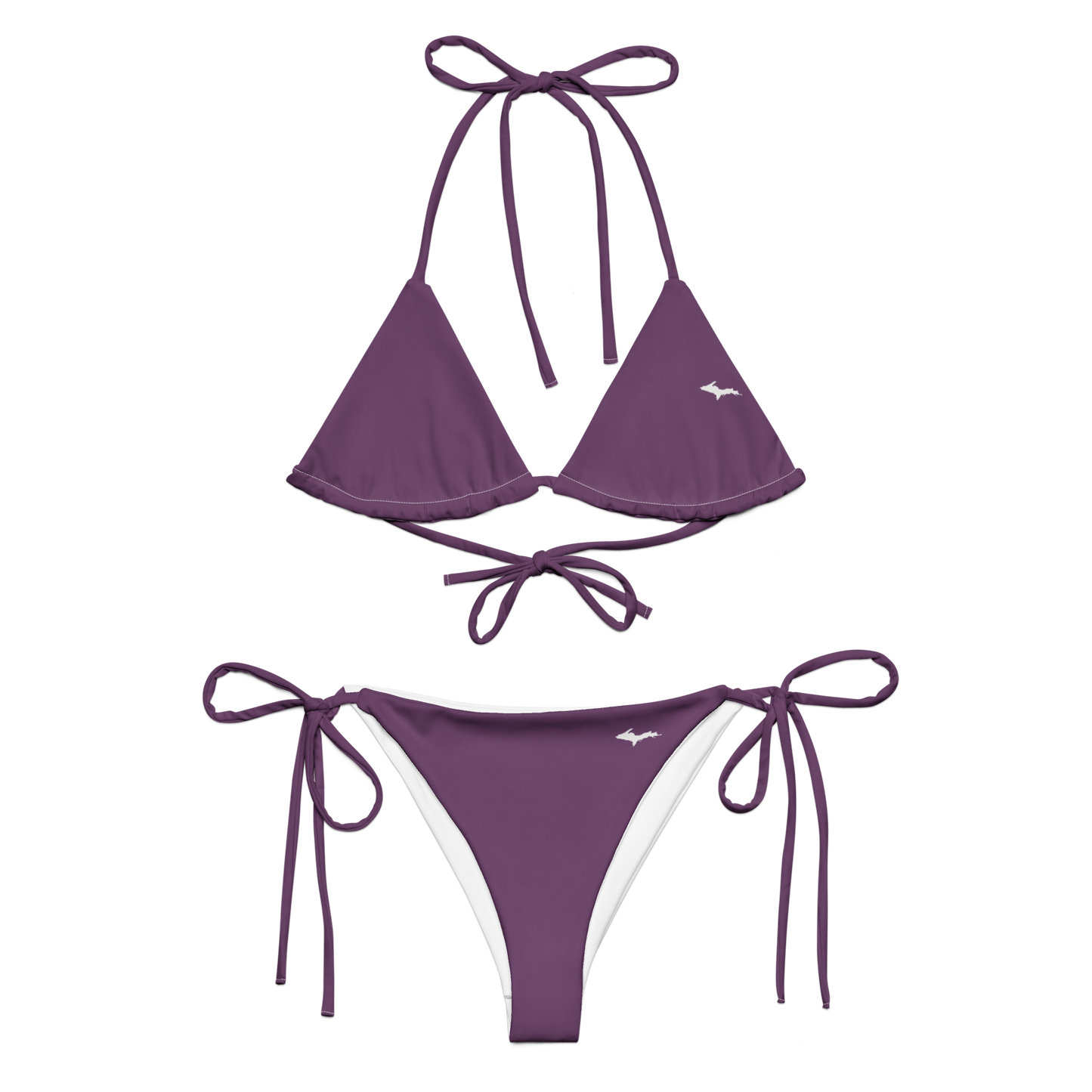 Michigan Upper Peninsula String Bikini (w/ Dual UP Outlines) | Plum