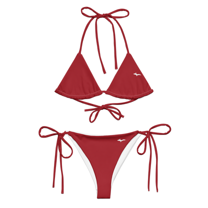 Michigan Upper Peninsula String Bikini (w/ Dual UP Outlines) | Thimbleberry Red