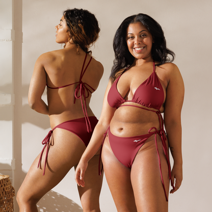 Michigan Upper Peninsula String Bikini (w/ Dual UP Outlines) | Thimbleberry Red