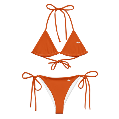 Michigan Upper Peninsula String Bikini (w/ Dual UP Outlines) | Maple Leaf Orange