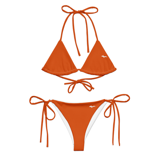 Michigan Upper Peninsula String Bikini (w/ Dual UP Outlines) | Maple Leaf Orange
