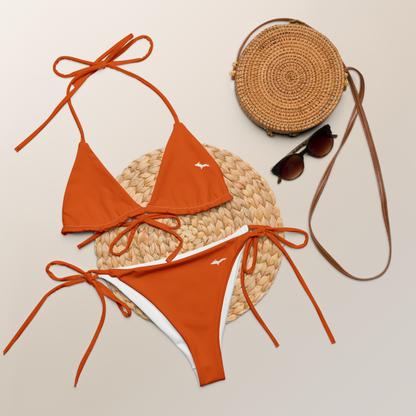 Michigan Upper Peninsula String Bikini (w/ Dual UP Outlines) | Maple Leaf Orange