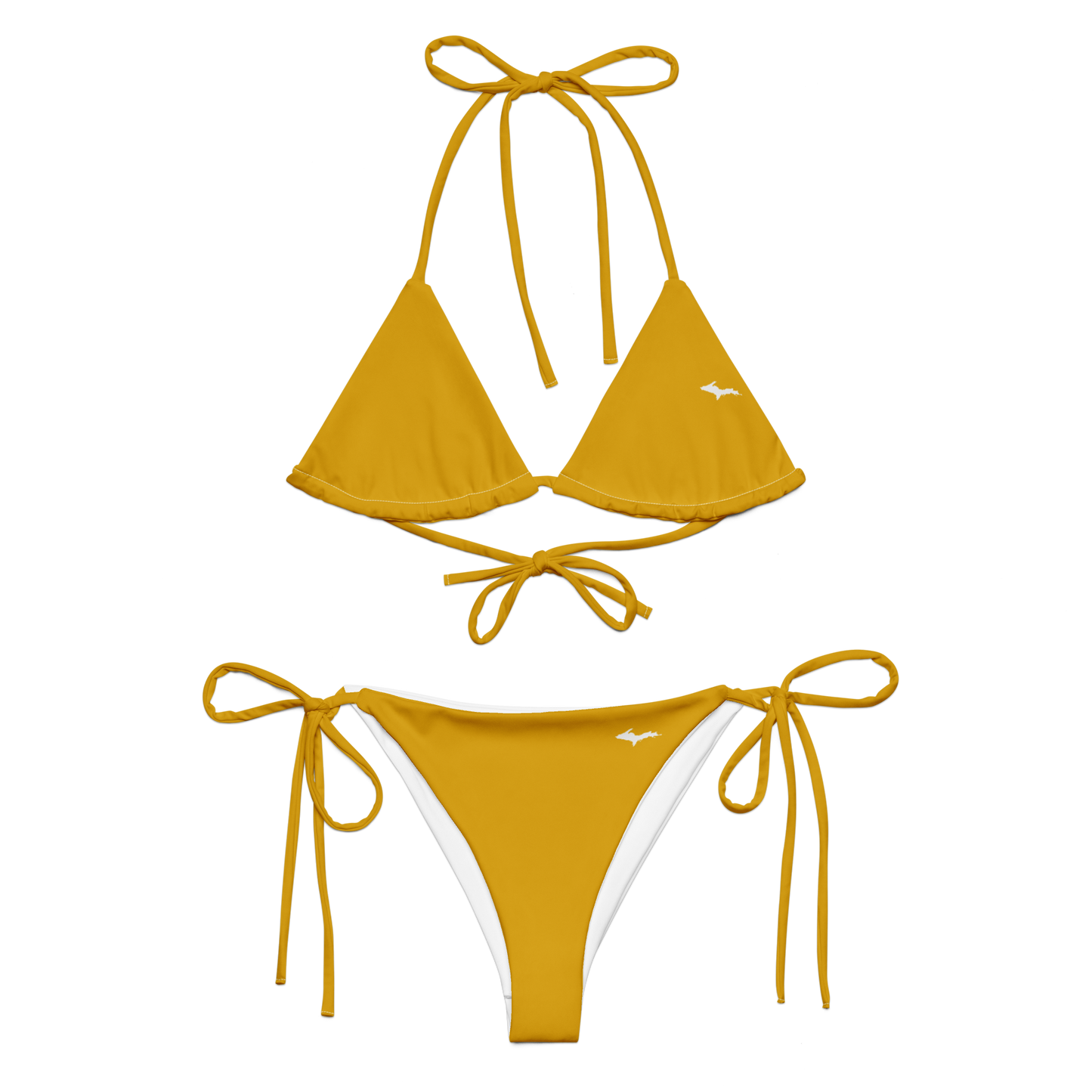 Michigan Upper Peninsula String Bikini (w/ Dual UP Outlines) | Gold