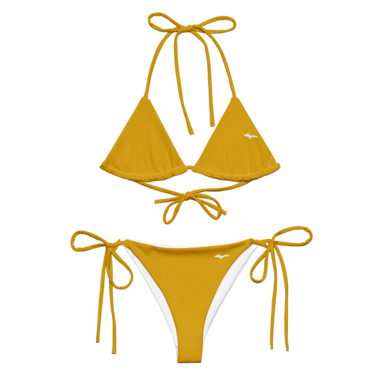 Michigan Upper Peninsula String Bikini (w/ Dual UP Outlines) | Gold
