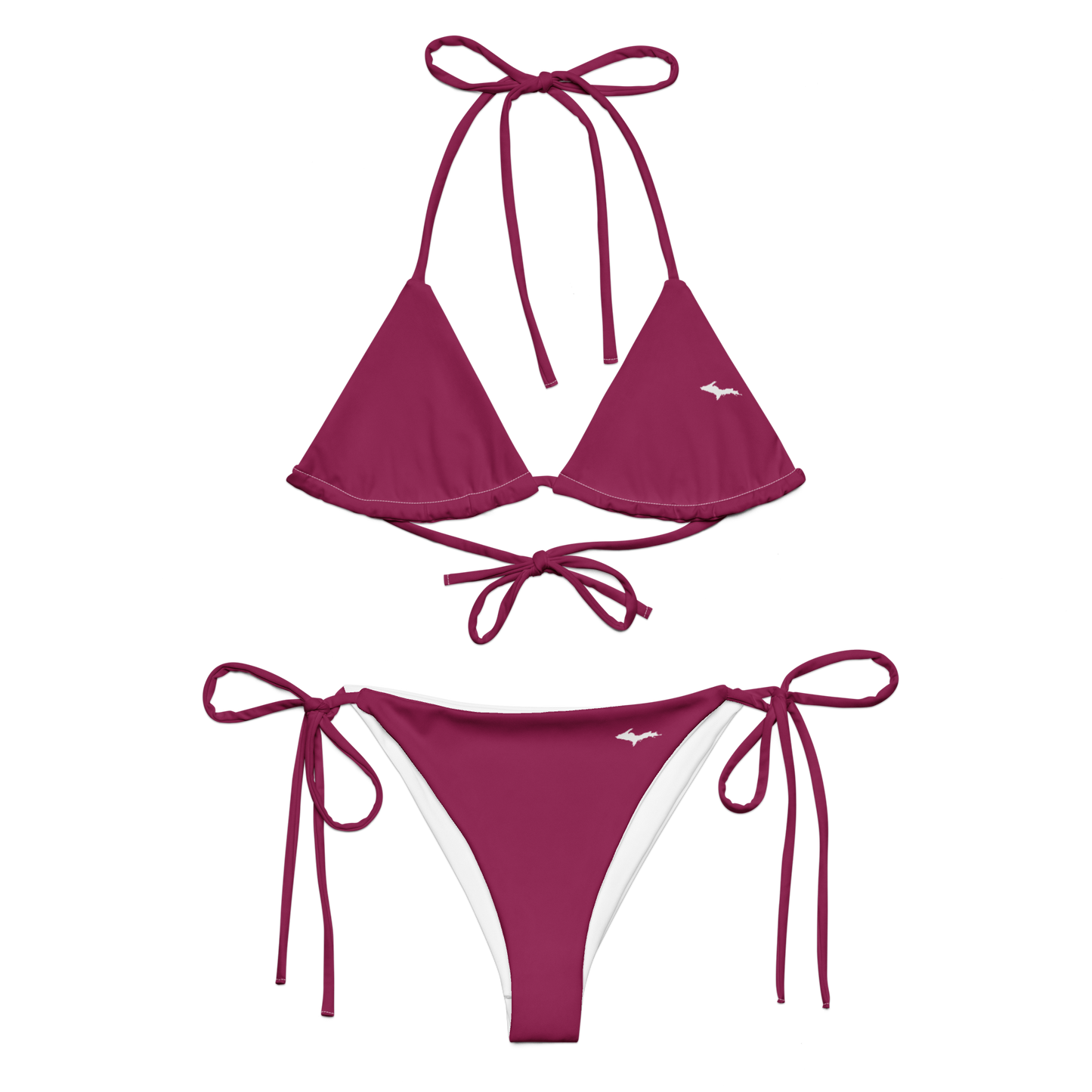 Michigan Upper Peninsula String Bikini (w/ Dual UP Outlines) | Ruby Red