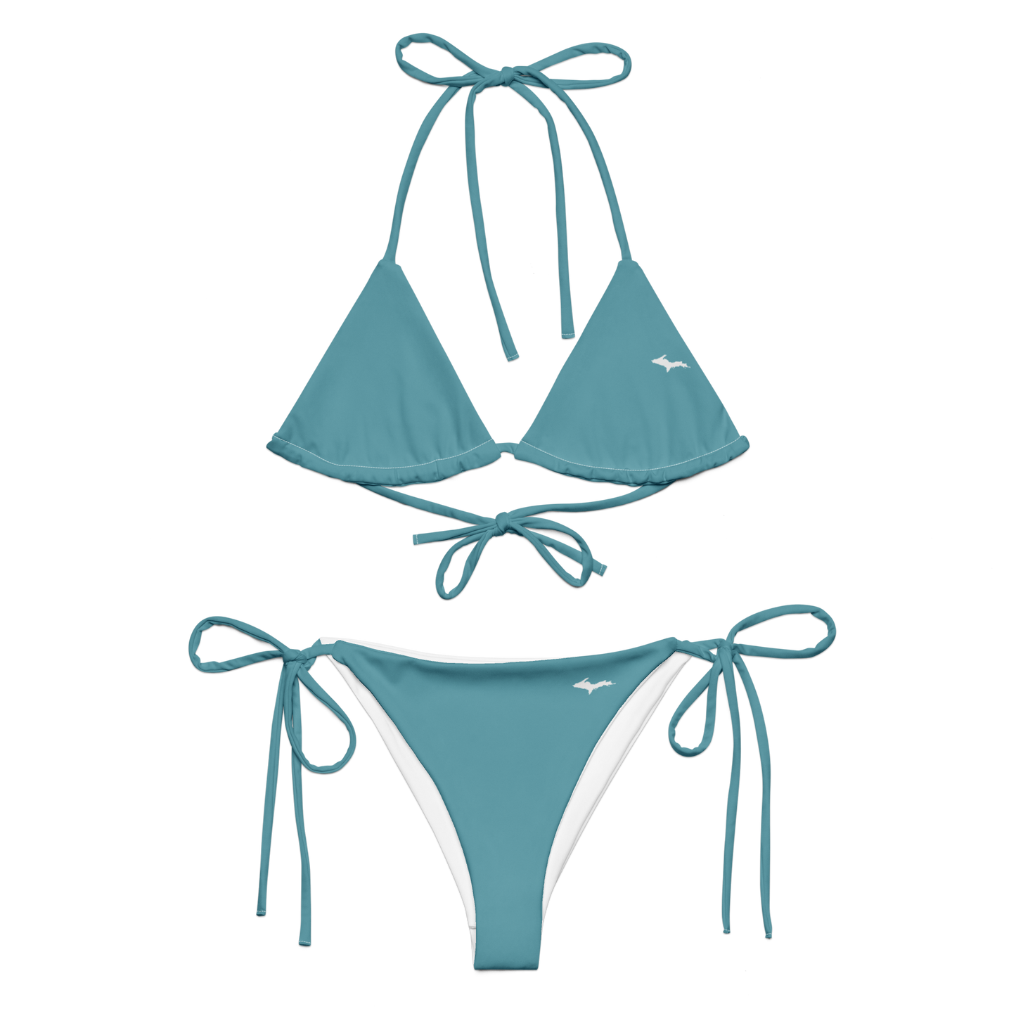 Michigan Upper Peninsula String Bikini (w/ Dual UP Outlines) | Lake Huron Blue