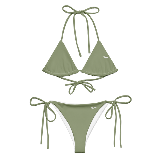 Michigan Upper Peninsula String Bikini (w/ Dual UP Outlines) | Beachgrass Green