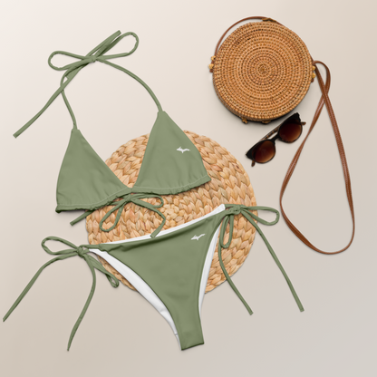 Michigan Upper Peninsula String Bikini (w/ Dual UP Outlines) | Beachgrass Green