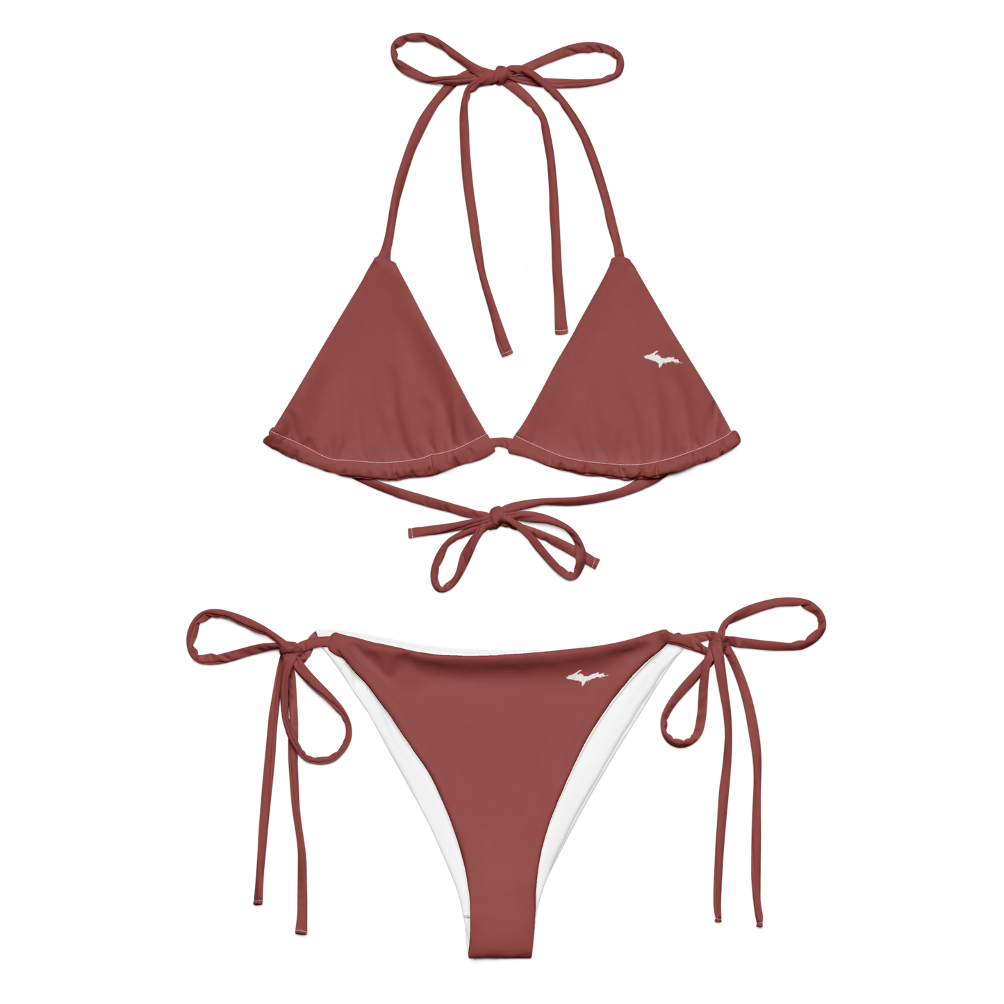 Michigan Upper Peninsula String Bikini (w/ Dual UP Outlines) | Ore Dock Red