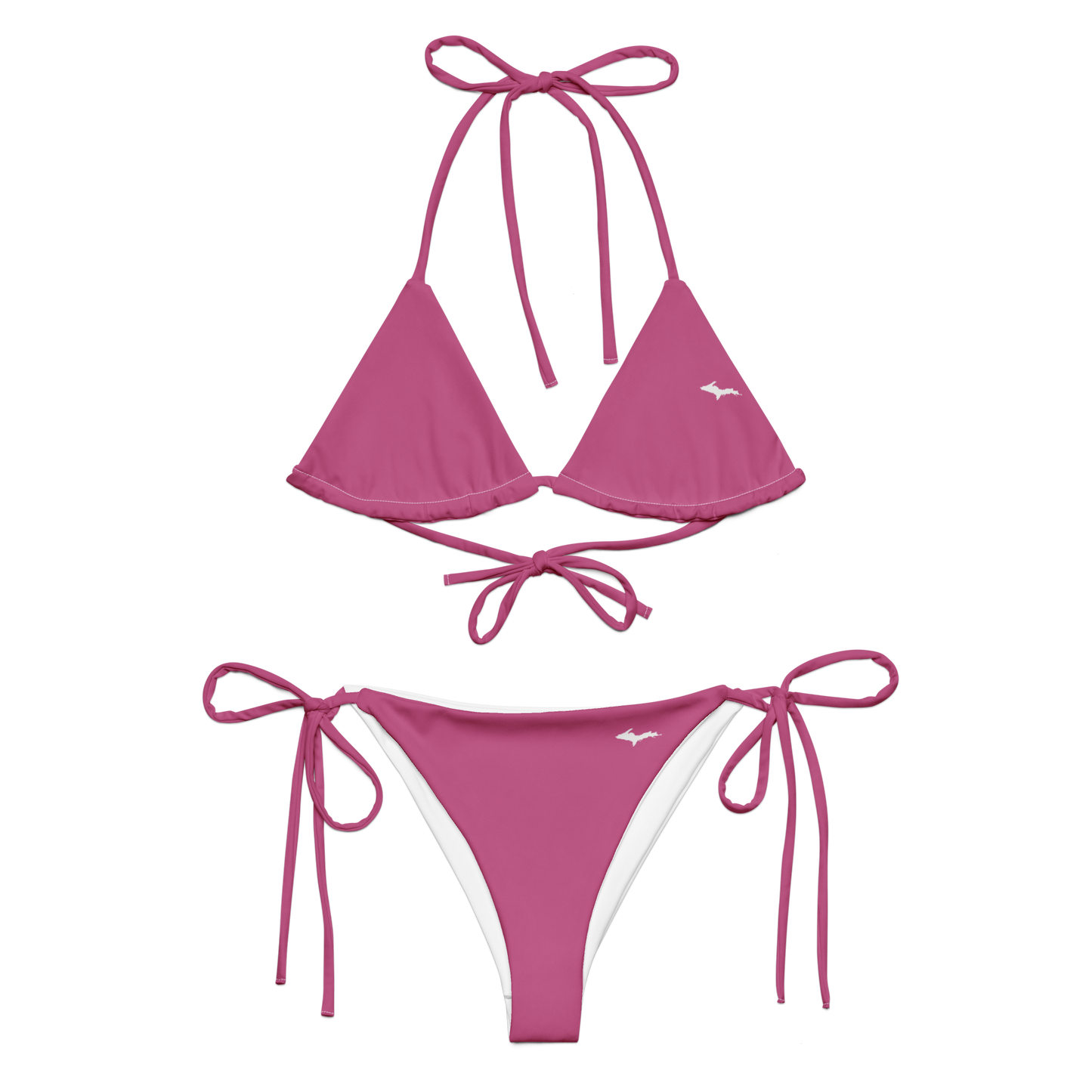 Michigan Upper Peninsula String Bikini (w/ Dual UP Outlines) | Apple Blossom Pink