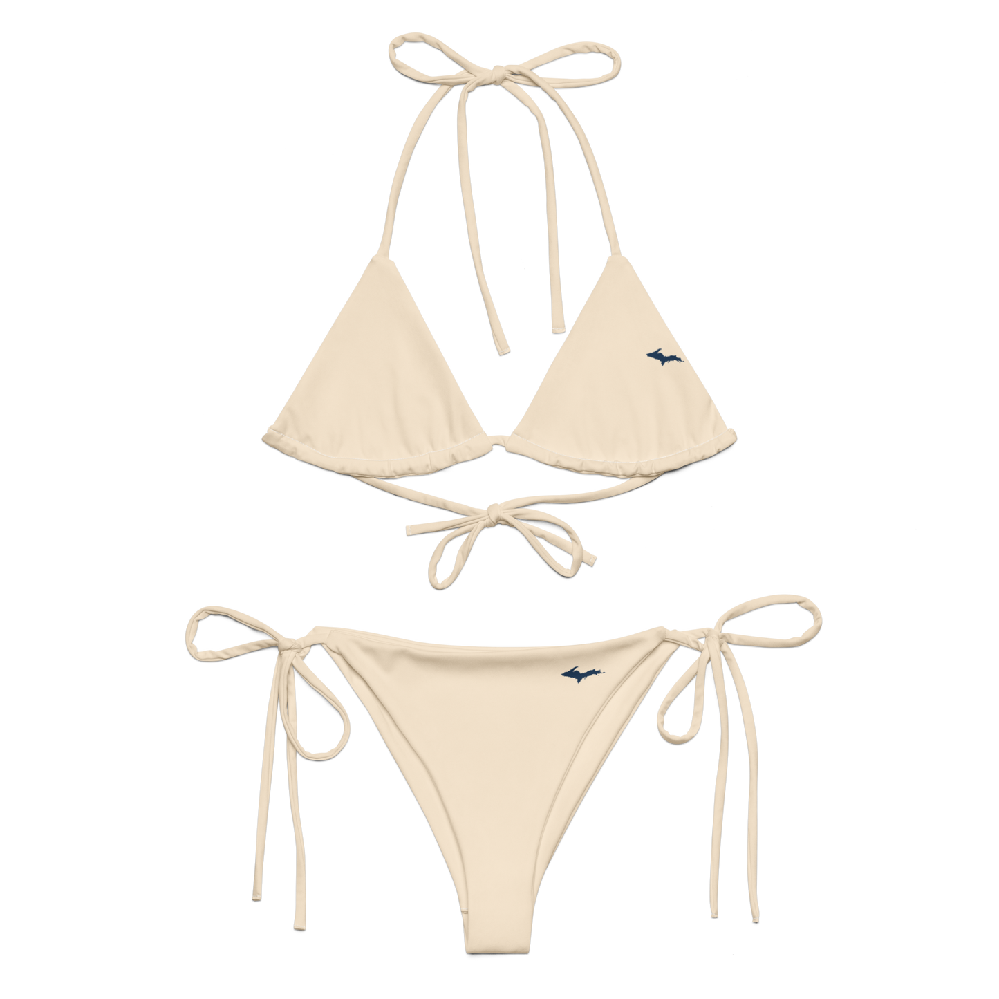 Michigan Upper Peninsula String Bikini (w/ Dual UP Outlines) | Champagne White