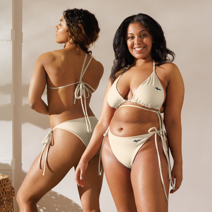 Michigan Upper Peninsula String Bikini (w/ Dual UP Outlines) | Champagne White