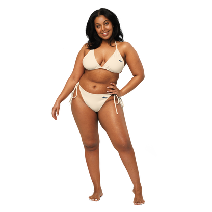 Michigan Upper Peninsula String Bikini (w/ Dual UP Outlines) | Champagne White