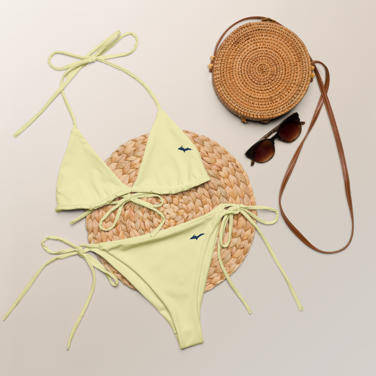 Michigan Upper Peninsula String Bikini (w/ Dual UP Outlines) | Canary Yellow