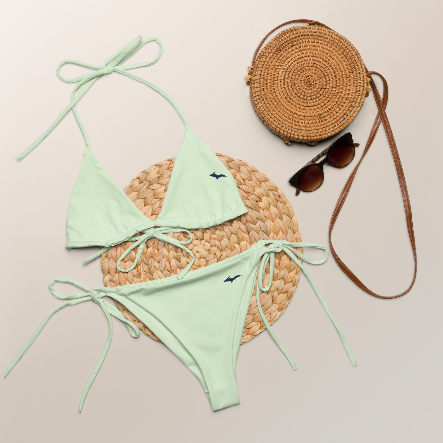 Michigan Upper Peninsula String Bikini (w/ Dual UP Outlines) | Dew Green