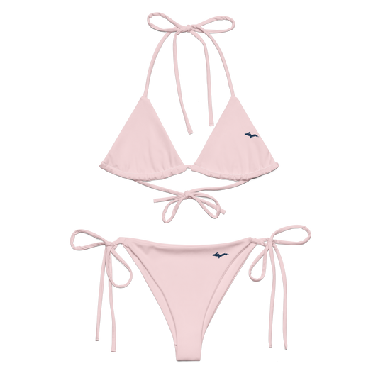 Michigan Upper Peninsula String Bikini (w/ Dual UP Outlines) | Pale Pink