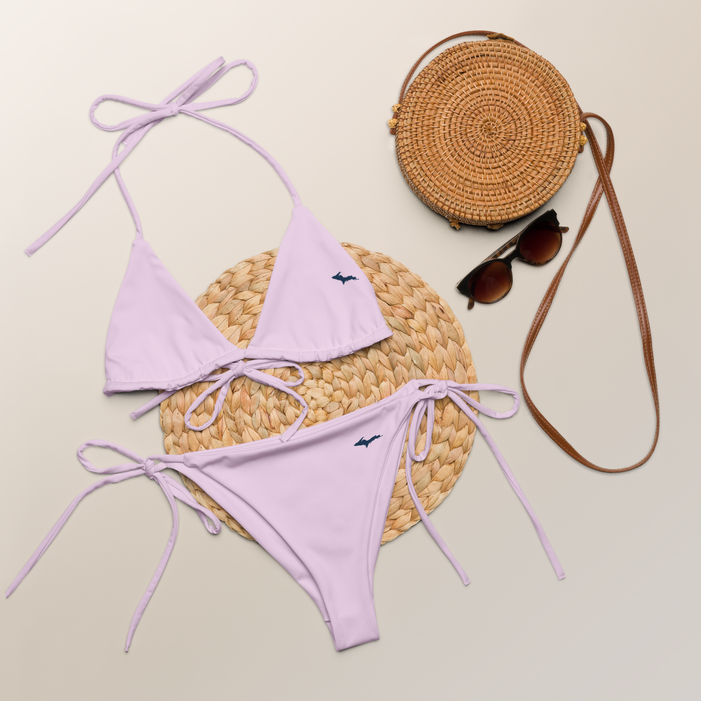 Michigan Upper Peninsula String Bikini (w/ Dual UP Outlines) | Pale Lavender