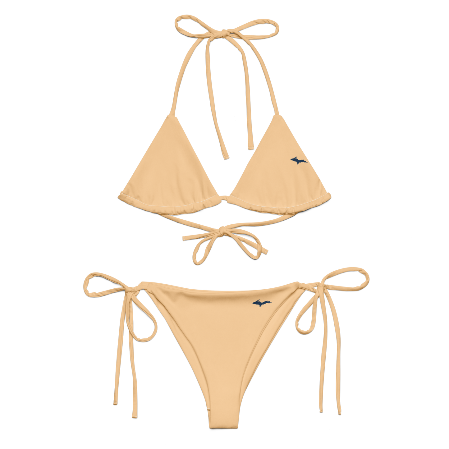 Michigan Upper Peninsula String Bikini (w/ Dual UP Outlines) | Pale Apricot