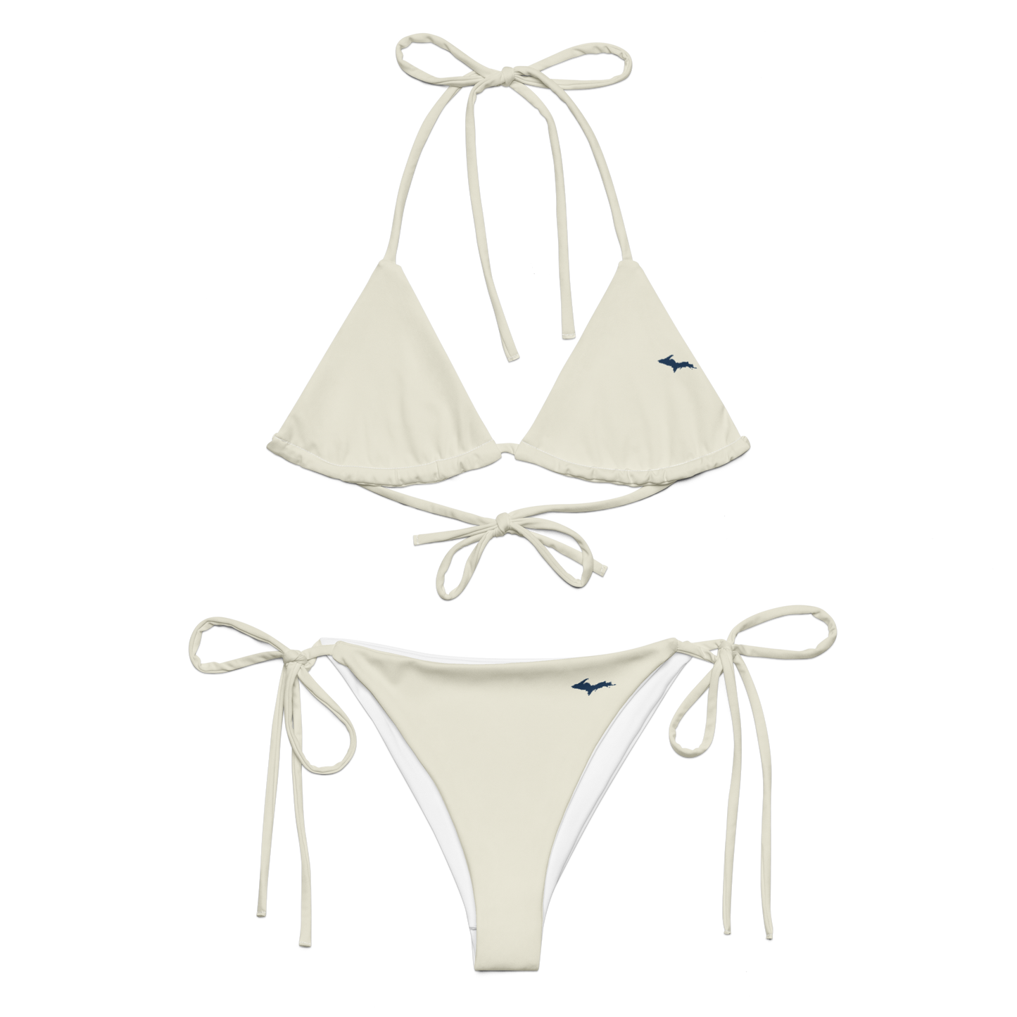 Michigan Upper Peninsula String Bikini (w/ Dual UP Outlines) | Ivory White