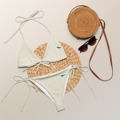 Michigan Upper Peninsula String Bikini (w/ Dual UP Outlines) | Ivory White