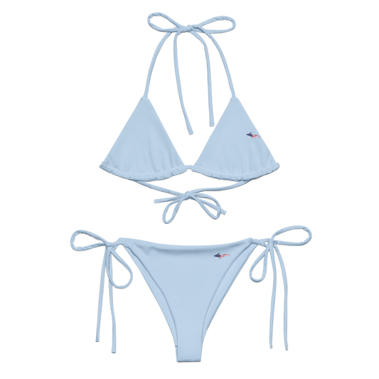 Michigan Upper Peninsula String Bikini (w/ UP USA Flag) | Light Blue