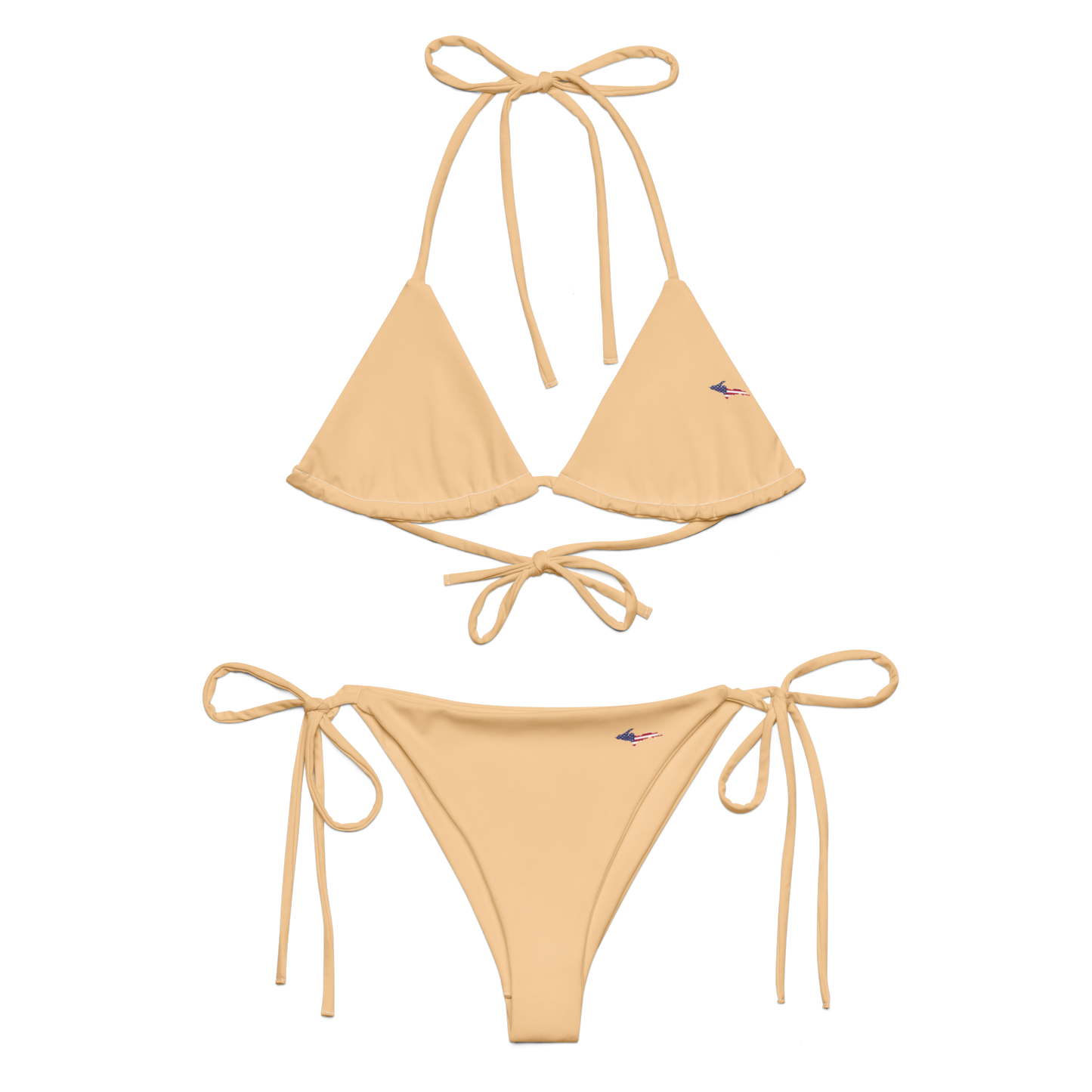 Michigan Upper Peninsula String Bikini (w/ UP USA Flag) | Pale Apricot