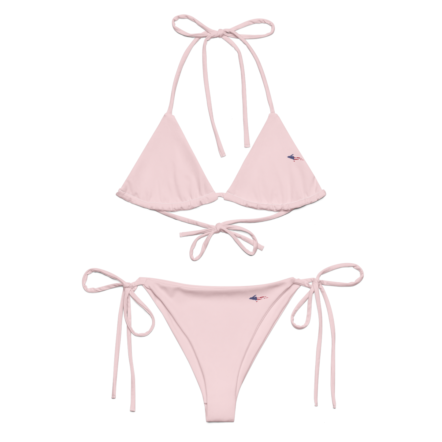 Michigan Upper Peninsula String Bikini (w/ UP USA Flag) | Pale Pink