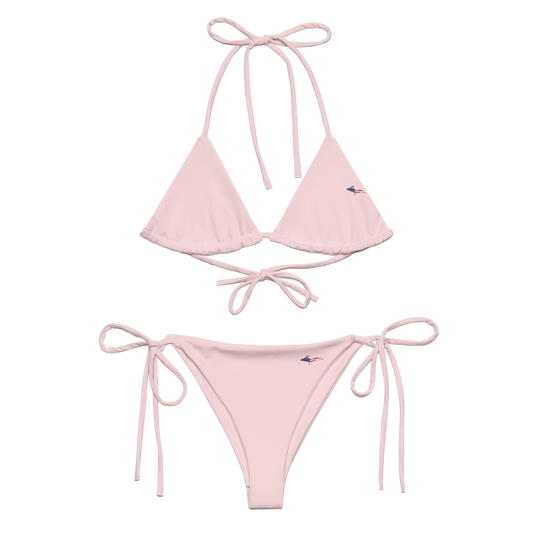 Michigan Upper Peninsula String Bikini (w/ UP USA Flag) | Pale Pink