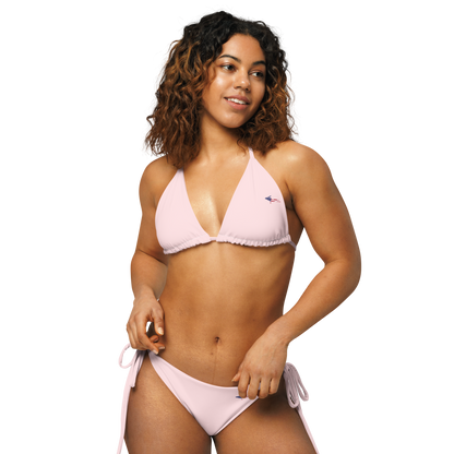 Michigan Upper Peninsula String Bikini (w/ UP USA Flag) | Pale Pink