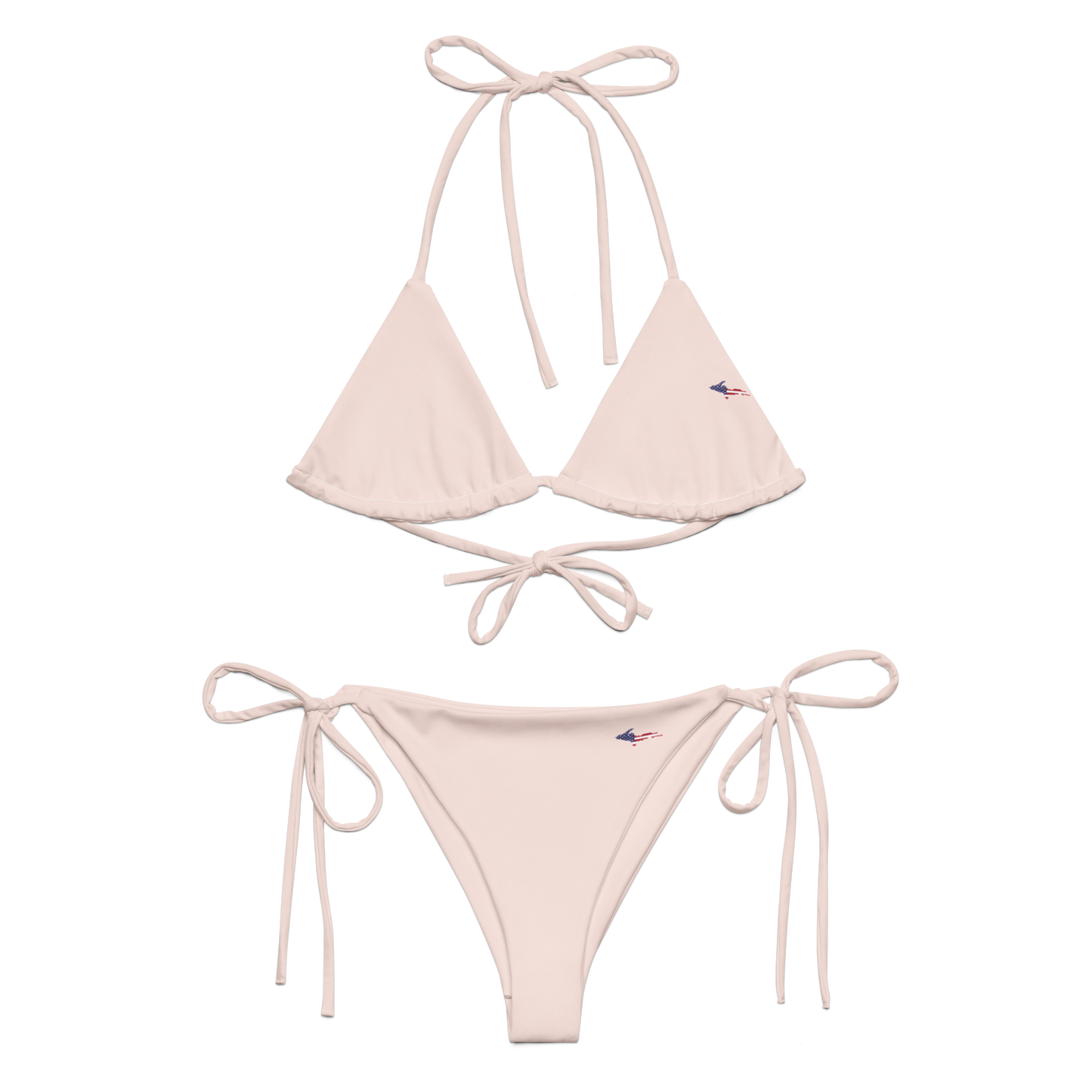 Michigan Upper Peninsula String Bikini (w/ UP USA Flag) | Champagne Pink