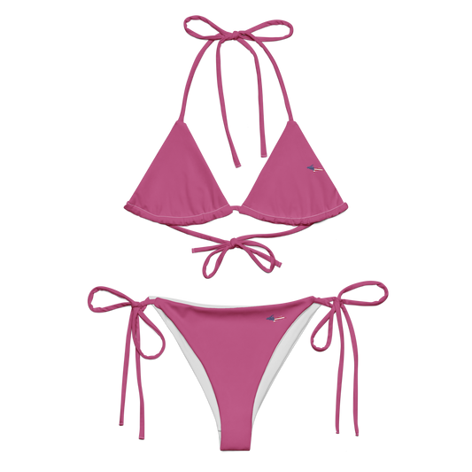 Michigan Upper Peninsula String Bikini (w/ UP USA Flag) | Apple Blossom Pink