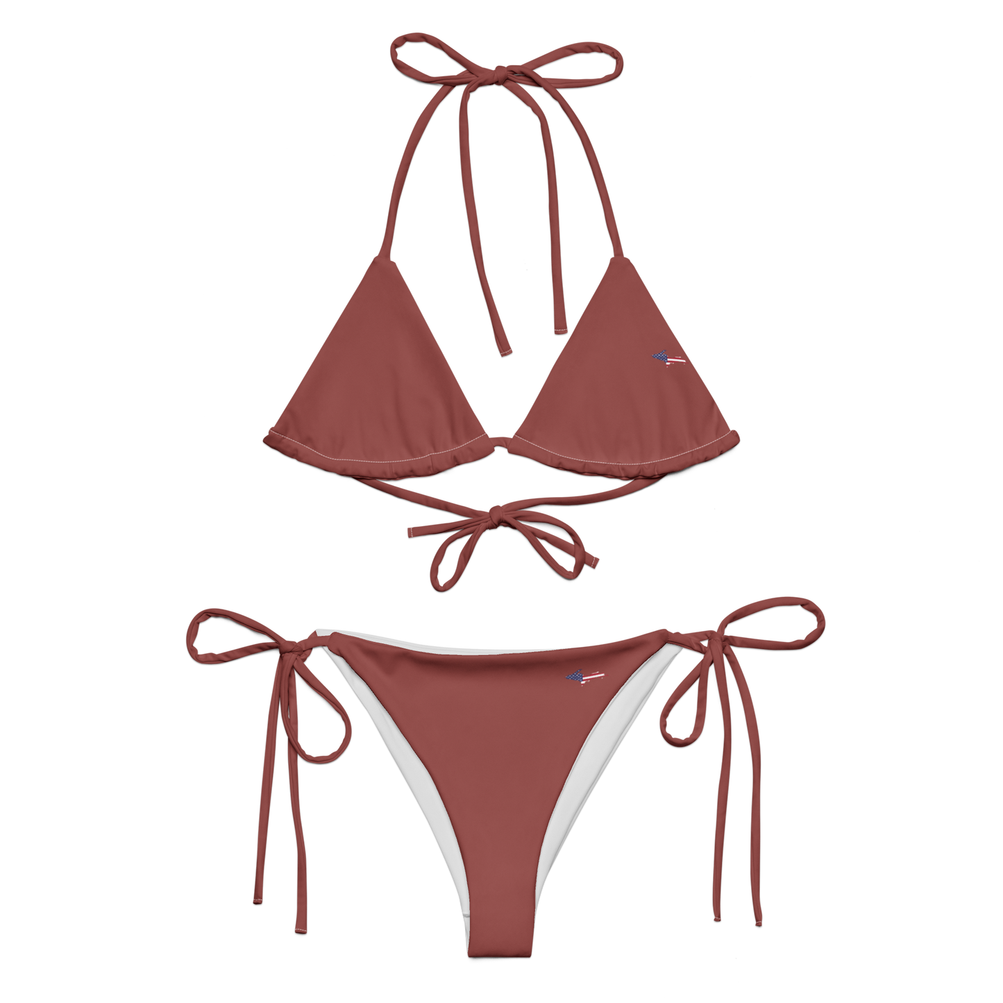 Michigan Upper Peninsula String Bikini (w/ UP USA Flag) | Ore Dock Red