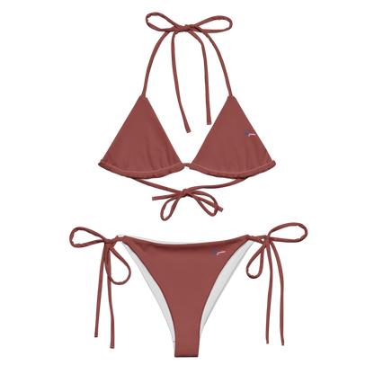 Michigan Upper Peninsula String Bikini (w/ UP USA Flag) | Ore Dock Red