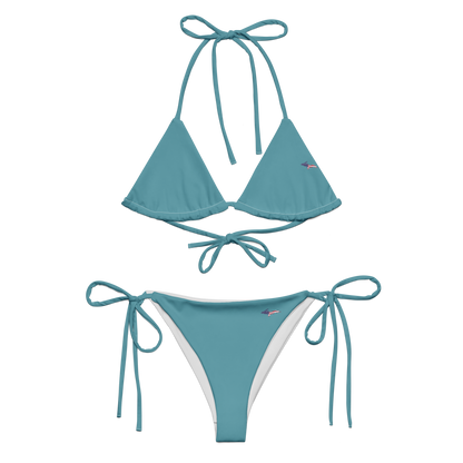 Michigan Upper Peninsula String Bikini (w/ UP USA Flag) | Lake Huron Blue