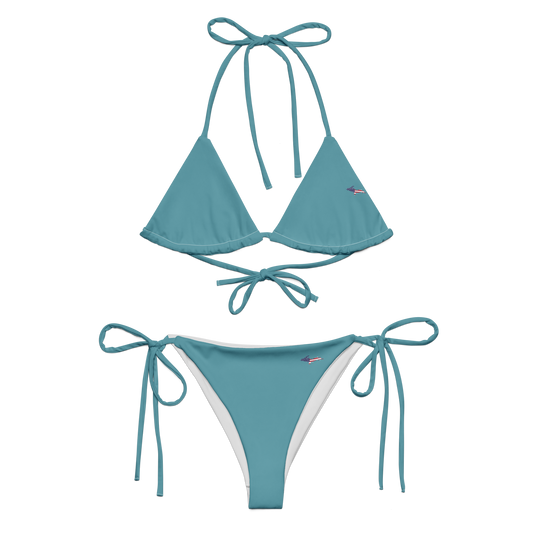 Michigan Upper Peninsula String Bikini (w/ UP USA Flag) | Lake Huron Blue