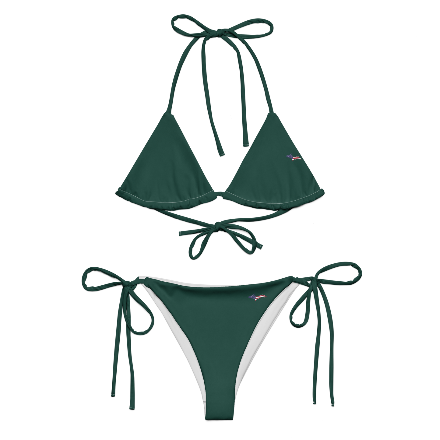 Michigan Upper Peninsula String Bikini (w/ UP USA Flag) | Laconic Green