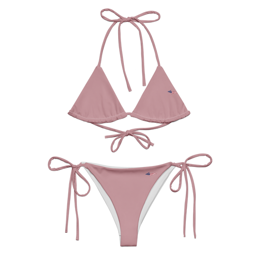 Michigan Upper Peninsula String Bikini (w/ UP USA Flag) | Cherry Blossom Pink