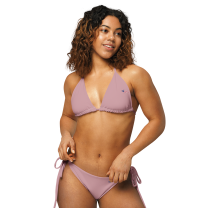 Michigan Upper Peninsula String Bikini (w/ UP USA Flag) | Cherry Blossom Pink