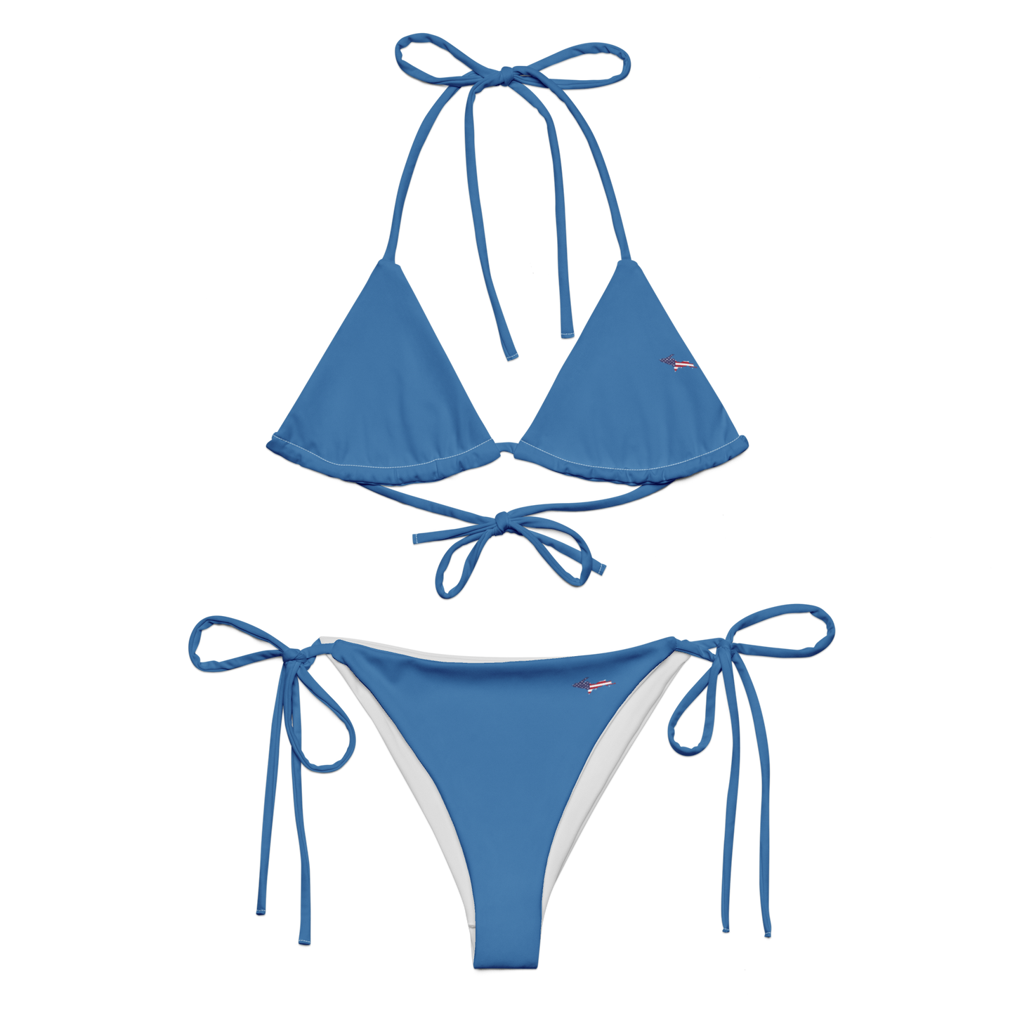 Michigan Upper Peninsula String Bikini (w/ UP USA Flag) | Lake Superior Blue