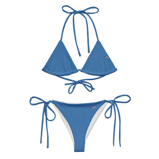 Michigan Upper Peninsula String Bikini (w/ UP USA Flag) | Lake Superior Blue